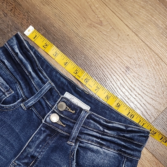 KanCan Dark Blue Frayed Hem Estillo Cropped Jeans - Picture 7 of 9